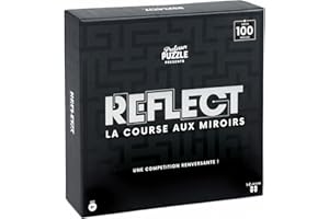 PROFESSOR PUZZLE Reflect – Juego de Espejo y Laberinto – Juego de Espejo para 2 Jugadores, Negro, Blanco