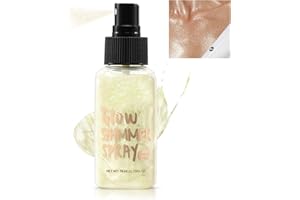 Jutqut Glow Highlighter Spray, Face Body Liquid Highlighter Spray, Glitzer Makeup Sparkle Kosmetik Shimmer Highlighter, Flüssiges Glitzer Perlglanz Spray Haare Körper für Year Year Rave Party（Gold）