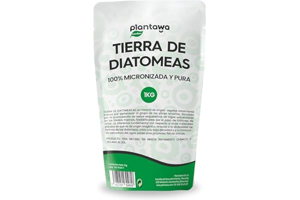 PLANTAWA Tierra de Diatomeas 1 kg | Polvo Ultrafino de Alta Pureza | Materia Prima Natural Sin Tratamientos Químicos | Tierra de diatomeas micronizada, Alta Capacidad de Absorción