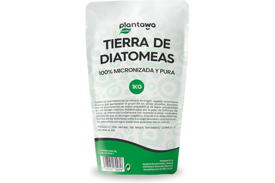 PLANTAWA Tierra de Diatomeas 1 kg | Polvo Ultrafino de Alta Pureza | Materia Prima Natural Sin Tratamientos Químicos | Tierra