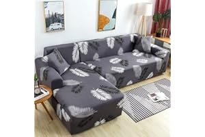 uyeoco Housse de Canapé d Angle Extensible Complet Protection Canapé d'angle pour 1/2/3/4 Places Couverture Canape Dangle Droit/Gauche Couvre Canape(O,145-185cm)