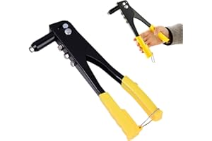 HELWEET Pistolet do nitowania, nitownica ręczna, ręczne narzędzie do nitowania, pistolet do nitowania, nadaje się do nitowania w budownictwie, samochodach, statkach, z 4 dyszami prowadzącymi (2,4 mm/3,2