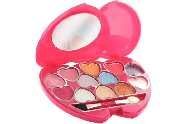 DISNEY Princesses – Palette De Maquillage Enfant Forme Cœur – Ombres À Paupières, Fards Et Gloss – Formules Sûres Non Toxiques – Maquillage Créatif Dès 3 Ans – Produit Officiel Disney