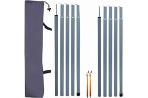 COADILNIO Tent Tarp Poles Set of 2, Folding Adjustable Dual Size Tent Accessories for Rain Fly Awning Caravan Headroom Canopy Porch Sun Sails