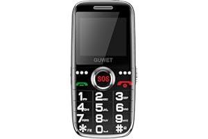 Guwet Seniorenhandy ohne Vertrag |Dual SIM Handy für Senioren |SOS Notruftaste |1800mAh Akku Lange Standby-Zeit |USB-C |Schwarz