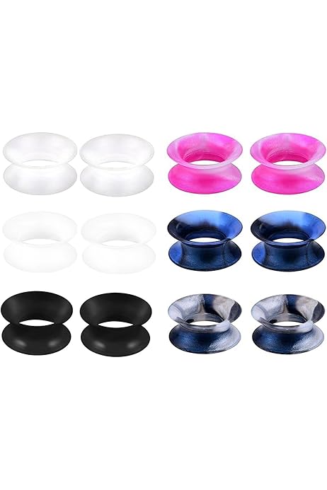 GoPaw Écarteur D'orielle En Silicone, 8 Paires Souple Piercing Plug Tunnel, Silicone Bouchons D'oreille Tunnels En Forme De Coeur Strech Élargisseur D'oreille Tunnel Pour Homme Femme 4-14mm (4mm