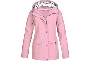 HAOLEI VêTements ImperméAbles Femme Veste Coupe-Vent Avec Poches Et Doublure ZippéE Manteau Coupe-Vent De Couleur Unie ImperméAbles Pour Femmes Veste De Pluie Pour Femme Vestes De ExtéRieur Blazer