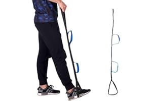 XITVVYG 40' Long Leg Lifter Strap with Handgrips and Feet Loop Rigid Leg Lifter Hip&Knee Replacement Surgery Recovery Kit Mobility Aids Foot Lifter Easily Get in Out of Bed,Car,Wheelchair for Disables Elderly