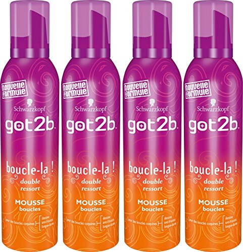 got2b - Mousse Coiffante Cheveux - Boucle La - Aérosol 250 ml -Lot de 4