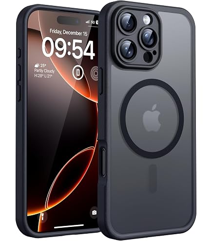 Doeshine Cover per iPhone 16 Pro Max, con 2 Pellicola Vetro Temperato e 360° Ring Supporto, Copertura Fotocamera Scorrevole, Armour Militare Grado Shockproof Custodia per iPhone 16 Pro Max (Nero