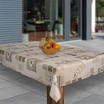Laro Wachstuch-Tischdecke 110x120 Cm – Wasserabweisend, Abwischbar, Für Garten & Outdoor