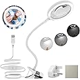 Magnifying Lamp with Light,Clip Magnigying Glass with Light and Stand,Handsfree Magnifier with Clamp for Craft Reading Sewing Hobbies Handicrafts