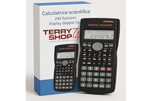 TERRYSHOP74 Calcolatrice Scientifica di Ingegneria, Idoneo per la Scuola e Impresa, Nero 240 funzioni con custodia rigida chiusura