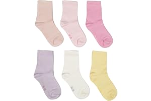 LITTLE TEAM BABY AND KID Baby Kids Girls Seamless Socks Cotton Rich Soft Colourful Durable Comfort Newborn Toddler & Kids School Ankle Socks Size 0-10 Years (6 Pairs)