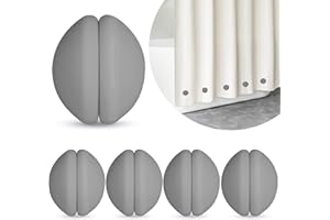 ZARCKER Duschvorhang-Gewichte, silikonbeschichtete Starke Duschvorhang-Magnete, brach nie, rostete Nicht, kein Lärm, schwer, verhindert das Blasen des Duschvorhangs (Grau, 5 Paare)