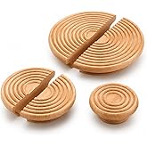 FITTINGO Heavy Duty Steam Beech Wood Door Handles for Main Door, Cabinet, Wardrobe, Drawer | Semi-Circle Wooden Pull Push Han