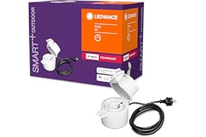 LEDVANCE Smart+ Outdoor Plug, ZigBee przełączane gniazdko wtykowe, do sterowania światłem w Twoim inteligentnym domu, bezpośrednio kompatybilne z Echo Plus i Echo Show (2. generacja), kompatybilne z Philips Hue Bridge
