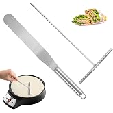 2 Pieces Stainless Steel Crepe and Spatula Distributor T-Shape | Dough Spreader, Stainless Crepe Spreader, Make Pancakes, for