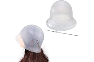 HFYMXNB Gorros de silicona para teñir，Resalta los sombreros con el gancho para teñir el pelo,Gorro de silicona para teñir con gancho
