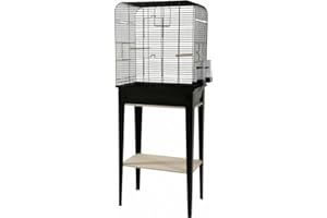 Zolux - Cage et Meuble Chic LOFT. Taille L. 53.5 x 33 x Hauteur 134 cm. Couleur Noir. - ZO-104182NOI