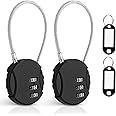YIMIDM Wire Rope Lock, 2 Pcs Mini Code Lock, Wire Rope Padlock for Luggage, Jewelry Box, Backpack, Gym Locker