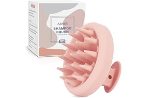 AIMIKE Massaggiatore Cuoio Capelluto(Bagnati e Asciutti),Silicone Scalp Massager per Shampoo e Massaggiatore Testa,Pulizia profonda e Esfoliazione Delicata,Stimola la Crescita Capelli,Rosa