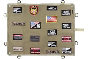 AOUTACC Panel de parche táctico militar con gancho y lazo moral (60 x 45 cm, bronceado)