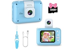 SEHETOP Kids Camera,Upgrade 1080P HD Digital Selfie Camera for Kids,Outdoor Toddler Camera Toys for 3 Years Old Girls Boys, Christmas Birthday Gifts for Age 3 4 5 6 7 8 9 10 Years Old with 32GB SD Card(Blue)