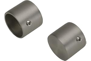 LIEDECO Endkappe, Endstück für Gardinenstange 20 mm ø Pur | vernickelt | 2 Stück