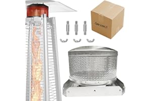 LESIMNKY Patio Heater Burner Emitter Screen & Base 4-Sided Pyramid Patio Heater Replacement Parts 304 Stainless Steel, Burning Net Heating Parts Applied to Most Square Glass Heater (Burner Screen & Base)