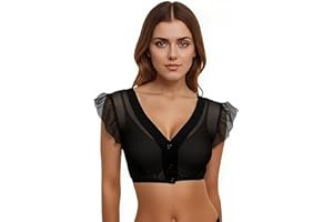 Hanraz Dirndl Blouse Women's Cap Sleeve Chiffon Dirndl Blouse with V-Neck for Buttons Black White Sexy Costume Blouses Transparent Costume Fashion for Oktoberfest S-XXL