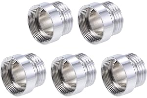 sourcing map Adaptador de grifo G1/2 macho a rosca hembra M22 x 1.0 Aireador de cobre 24 x 18 mm para manguera de jardín 5 piezas