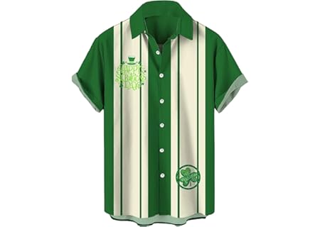Herr St Patricks Day skjorta rolig pysslor vitklöver toppar irländsk St Paddy's Day kostym knapp upp - Amazon Deal & Rabatt