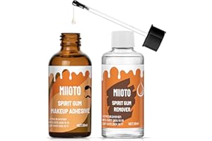 GANBARO Spirit Gum for Face, 30ml Prosthetic Glue+30ml Spirit Gum Remover, Rigid Collodion Scarring Liquid for Securing Accessories on Face, Body, Nails and Hair