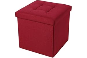 CASA TESSILE Pouf Contenitore Tinta Unita Linen - Bordeaux