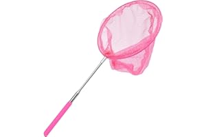 fasloyu Teleskop Kinder Kescher Ausziehbar Schmetterlingsnetz Fischernetze Fangen Klein Fangnetz Outdoor Zum Fangen von Insekten Bugs Angeln Garten Pool Outdoor Fischernetz | 37-85 CM (Pink)