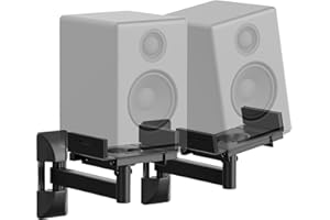 PUTORSEN Lot de 2 Supports muraux universels pour Haut-parleurs - Entièrement réglable - Supporte jusqu'à 25 kg