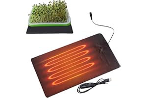 Genikeer Seed Germination Heat Mat, Heated Grow Mat For Seedlings, Hydroponic Heating Pad, Heat Pad For Growing Plants, USB Three Speed Temperature Adjustable, Plant Heating Pad For Indoor Gardening