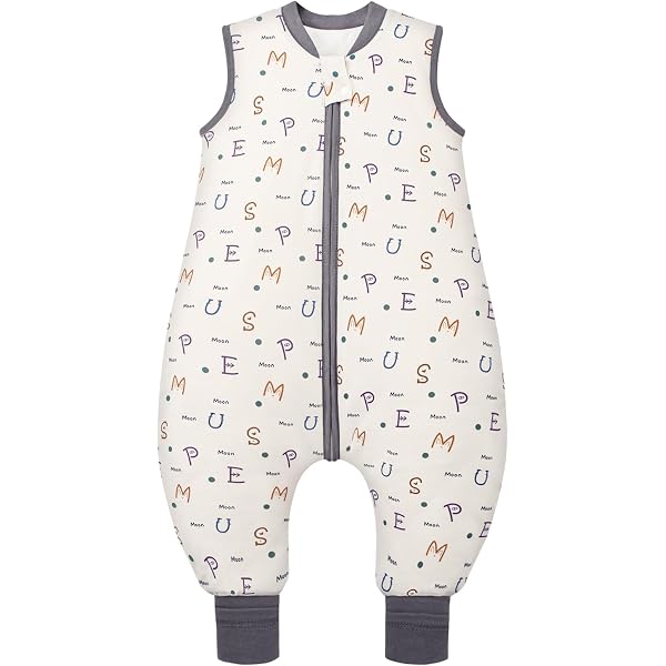 Sacco Nanna Con Piedi 2.5 TOG In Cotone Biologico Per Bambini 6-18 Mesi - Camminatori Con Cerniera