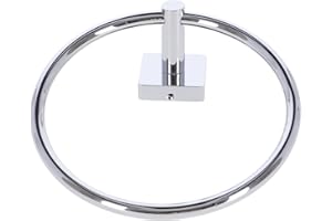 INDA | Portasalviette da Parete ad Anello (17,6x6,2x19,4cm) | Serie Forum Quadra, in Ottone, Facile da Installare, con Viti e Tasselli, Anticorrosione, Design Versatile - Cromato