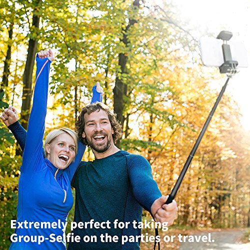 FONESO Bluetooth Selfie Stick with Tripod for Smartphone Camera Black