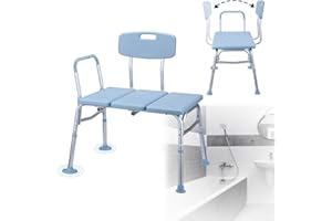 LZQ Krzesło prysznicowe, taboret prysznicowy z regulacją wysokości, taboret łazienkowy z podłokietnikami i zdejmowanym oparciem, ławka prysznicowa dla seniorów