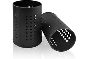 ZPSNDP 2 szt. Stojak na łyżki kuchenne, stojak na sztućce ze stali nierdzewnej, czarny uchwyt na przybory kuchenne, uchwyty na łyżki kuchenne odpowiednie do eleganckich gospodarstw, przyborów