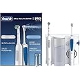 Oral-B Oral Health Centre Oral Irrigator with Oxyjet Technology for Teeth Cleaning, 2 Replacement Nozzles & PRO Series 1 Electric Toothbrush, 2 Replacement Brushes, 3 Modes for Dental Care, White