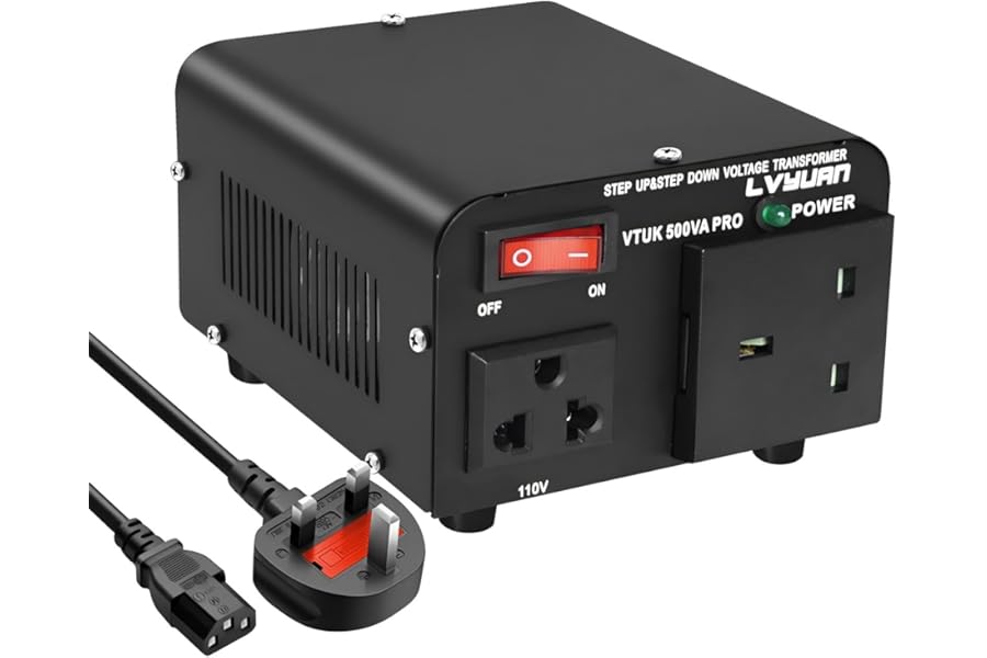 500W Voltage Transformer, 220/240 Volts to 110/120V Step Up Step Down Voltage Converter, UK to US & US to UK