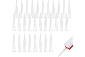 TIKPLUS 50 Stück Kartuschenspitzen, Kartuschentüllen, Silikontüllen Ersatzspitzen, Abdichten Düsen Mit Runder öffnung, Weiß Tülle Silikonkartuschen, Silikon Spitzen, für Dichtungskappe Klebedichtmittel