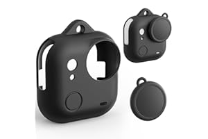 K&F Concept Étui en Silicone Noir Compatible avec Insta360 Go Ultra, Accessoires de Protection complète pour caméra d’Action, Housse Souple avec Cache-Objectif et Fente Carte mémoire.