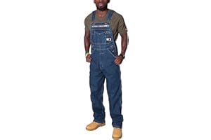 XUSAI Men's Dungarees Denim Bib Overall Fashion Relaxed Fit Rugged Jeans Overall Adjustable Work Bib Jumpsuit