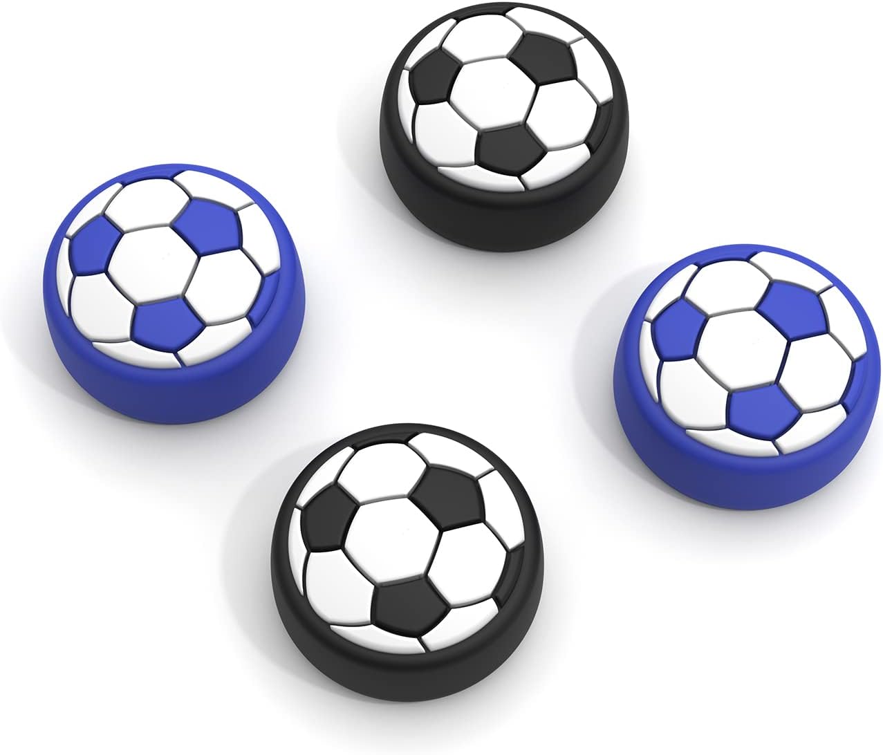 JINGDU Tapa de Botones de Pulgar para Switch Joy-con Agarres para el Pulgar de Silicona Cubierta Protectora de Botones Compatible con Nintendo Switch Lite/OLED 4 Piezas - Soccer