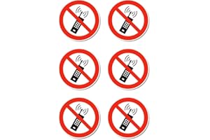 HAVATI Telefono cellulare vietato: P013 – DIN EN ISO 7010 / ASR A1.3 – Adesivo: Ø 5 cm, 6 pezzi